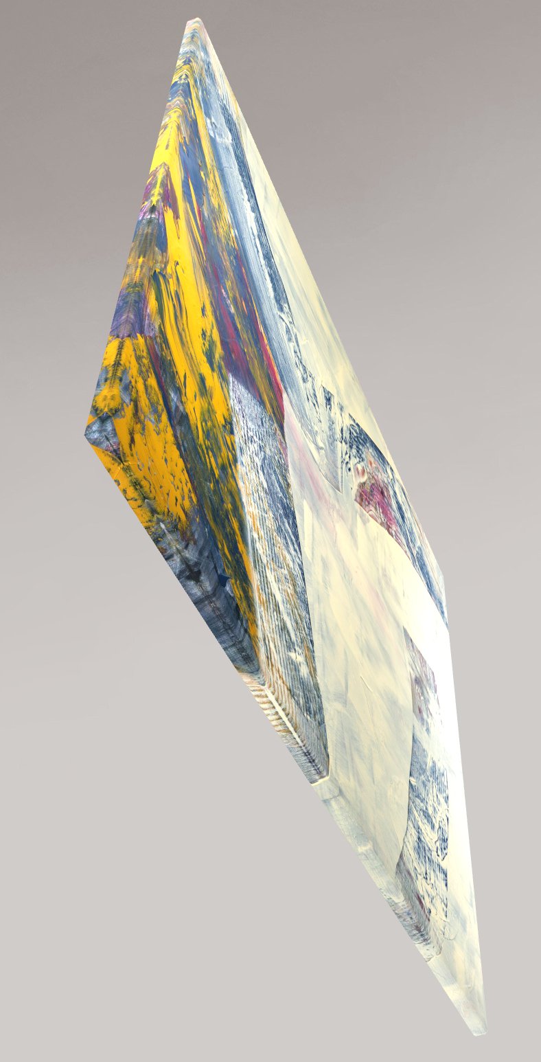 Detailed side view of canvas art print from Max Lanzinger.