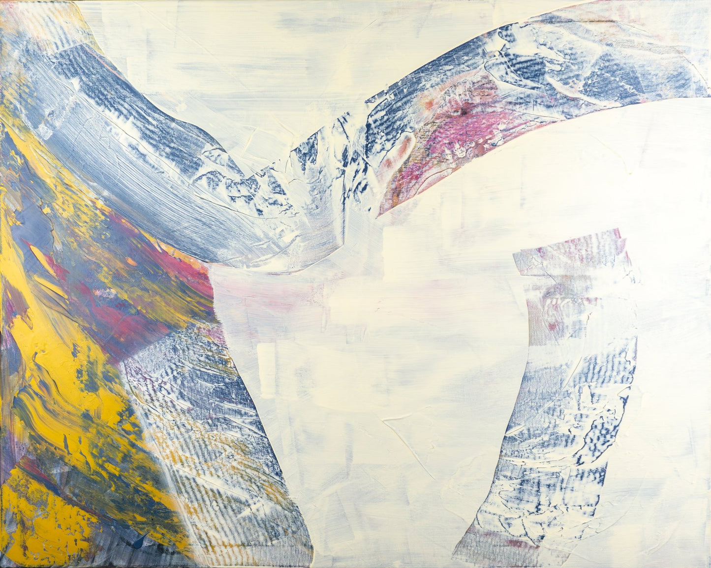 Detour - Max Lanzinger Artworks. Fine art print with white, yellow, pink and blue colours.