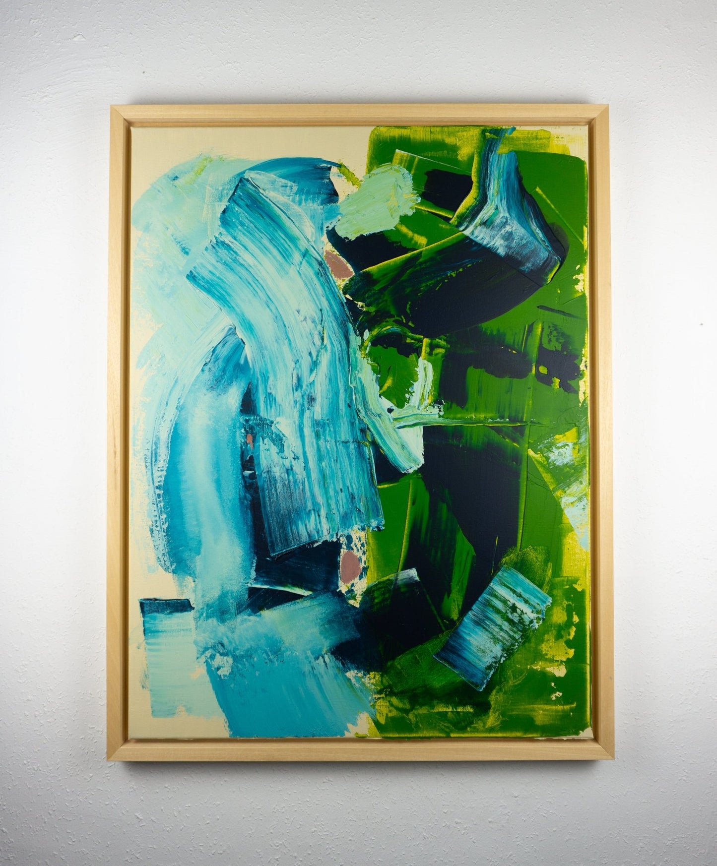 Original acrylic painting by Max Lanzinger with vibrant colours and wooden frame.