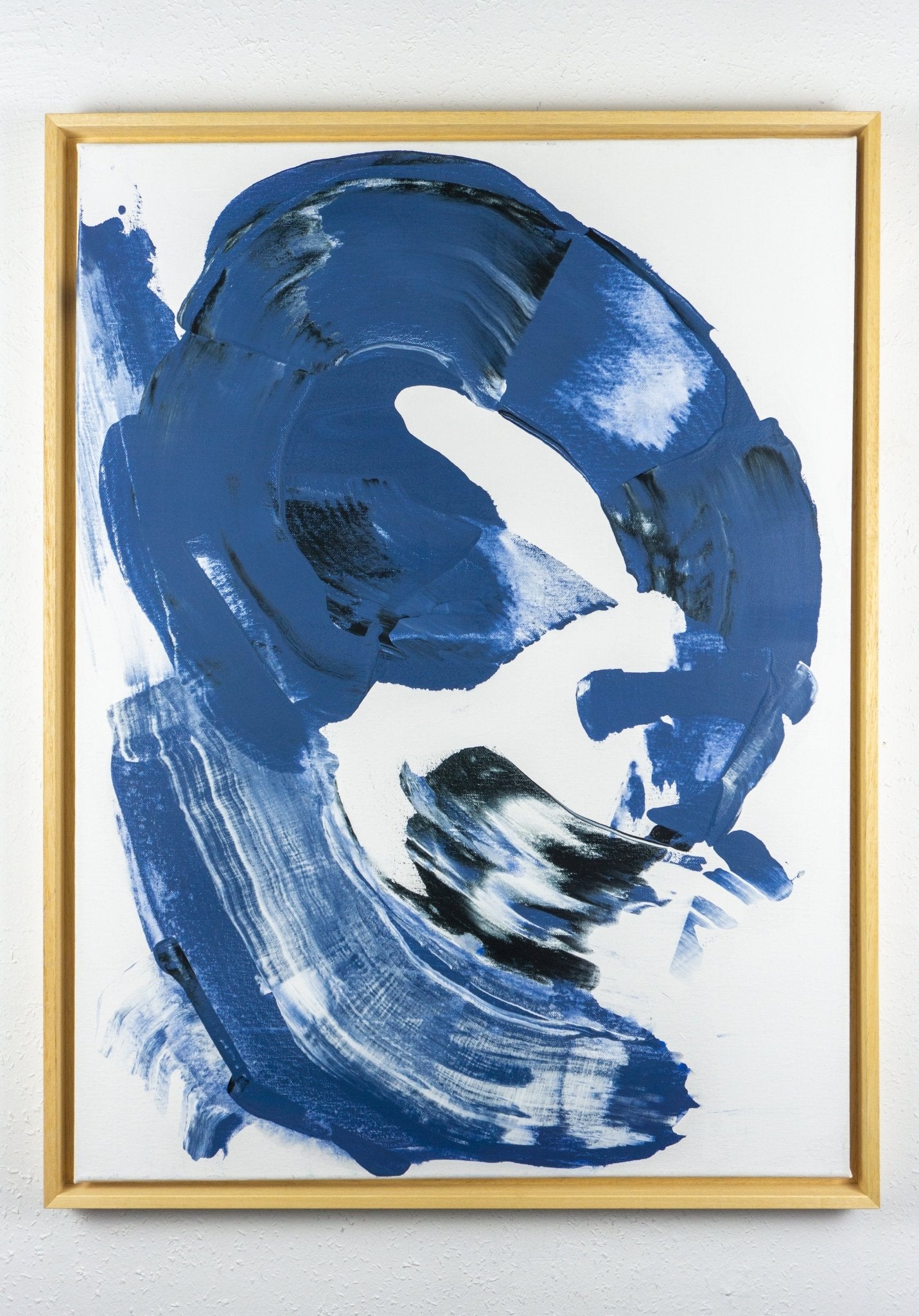 Original abstract canvas painting from Max Lanzinger with wooden frame.